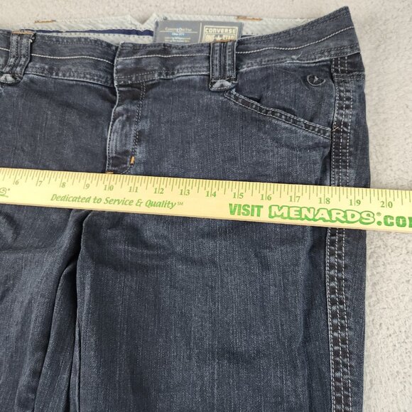 Converse One Star Jeans Women's 14 Boot Cut Blue Dark Wash Stretch Denim Pants - Picture 4 of 9